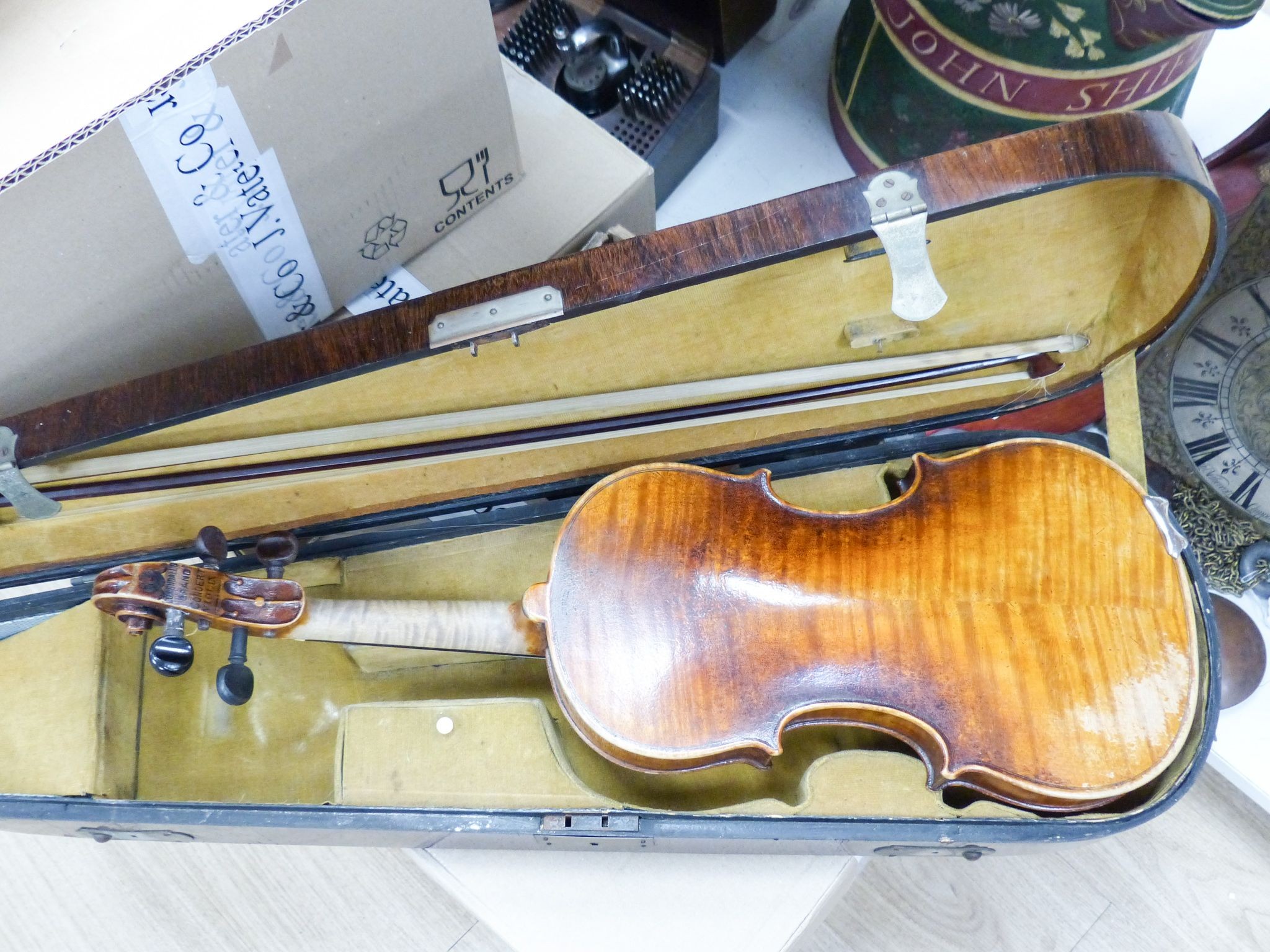 A 19th century German violin in wooden case